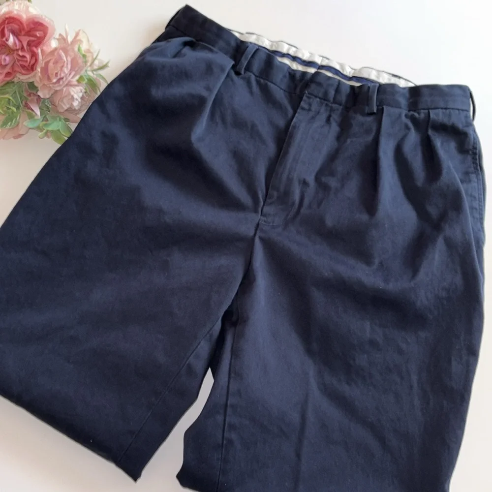 Polo Ralph Lauren 36R Pleated Dress Pant Ralph Lauren 36 Navy Cotton pants